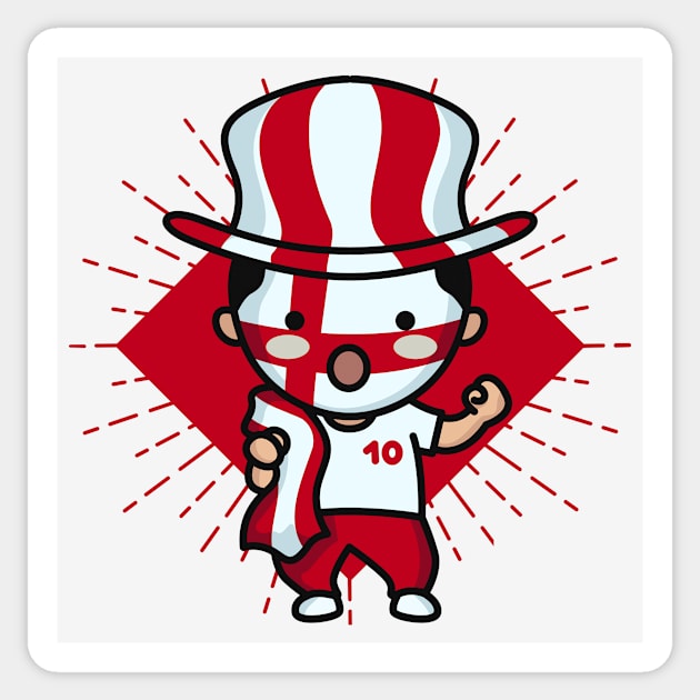Cute England Football Fan // Kawaii Cute English Soccer Supporter Sticker by SLAG_Creative